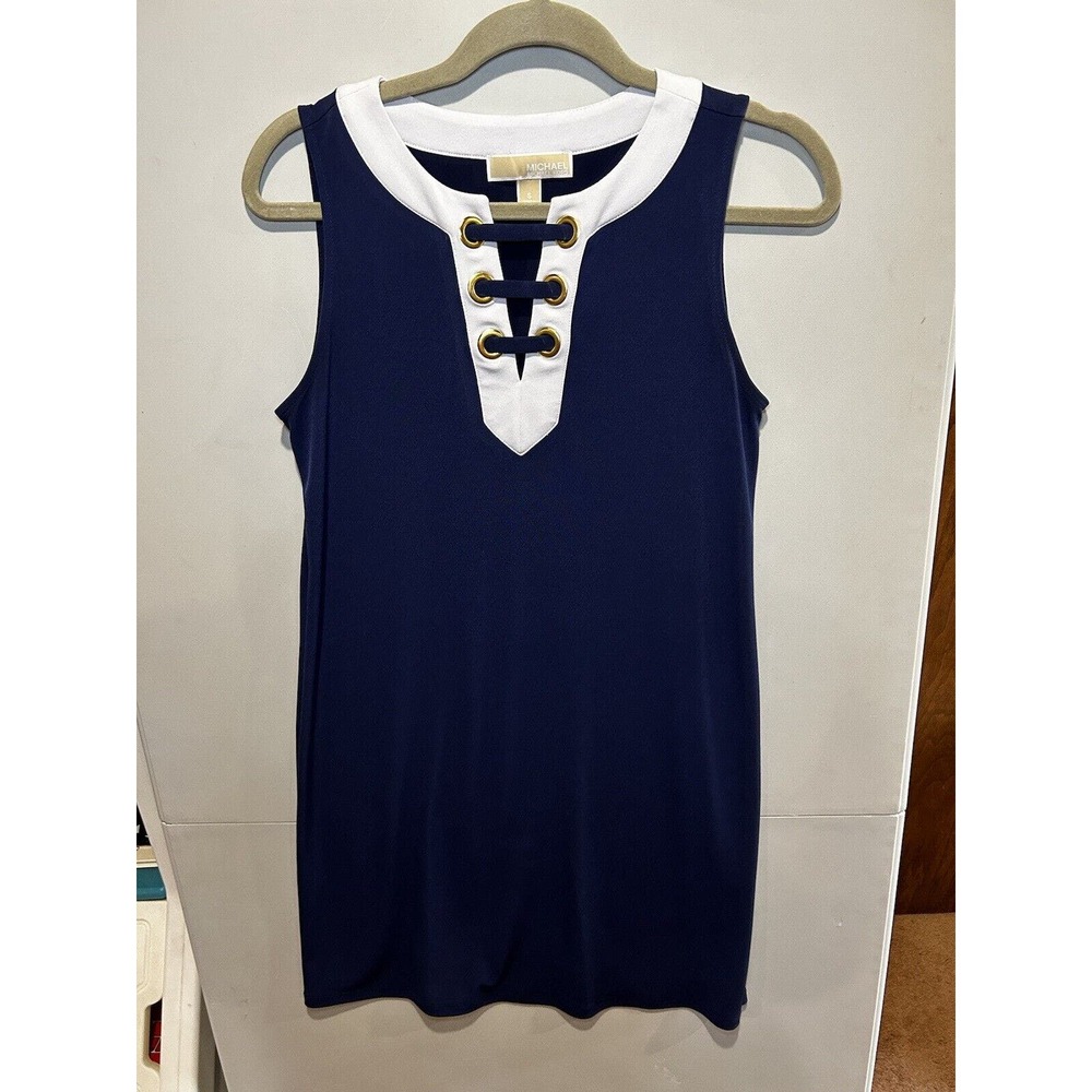 Michael Kors Navy Blue Sleeveless Stretch Knee Length‎ Dress Women’s Small